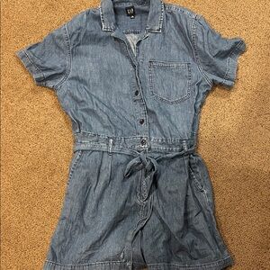 Women’s GAP denim jean romper shorts short sleeve XL
